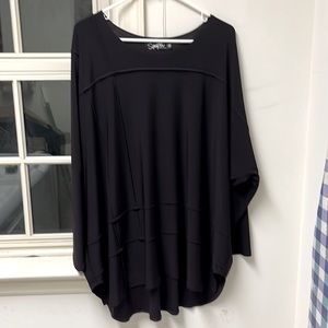 Sympli dark purple tunic, Size 12. Three-quarter sleeves. High-low hem.